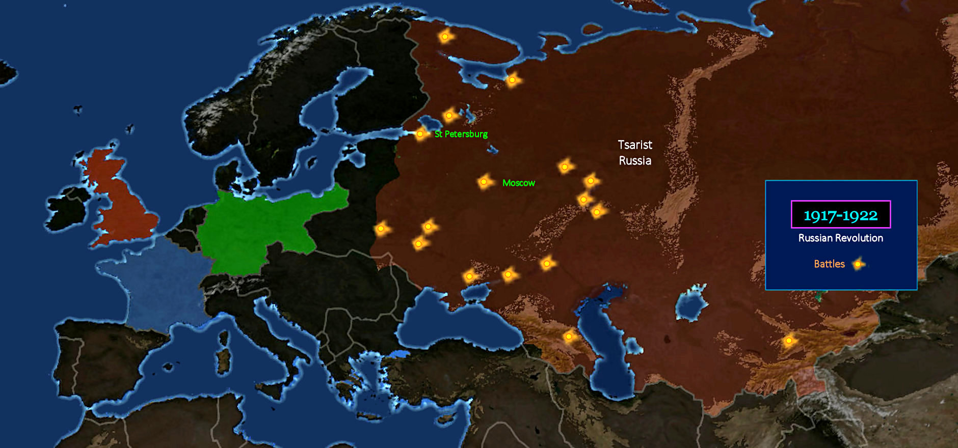 Russian Revolution, 1917-1922 map